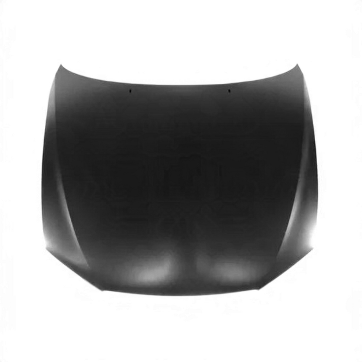 Rising Sun Imports replacement automotive hood panel in black primer, made of durable steel for a precise OEM fit.